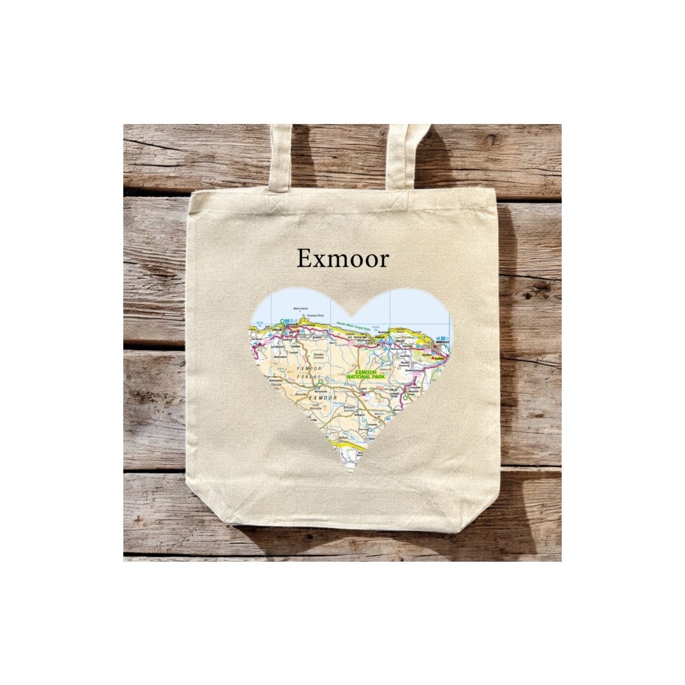The Sugar Shed OS Map Premium Canvas Tote Bag - Exmoor National Park
