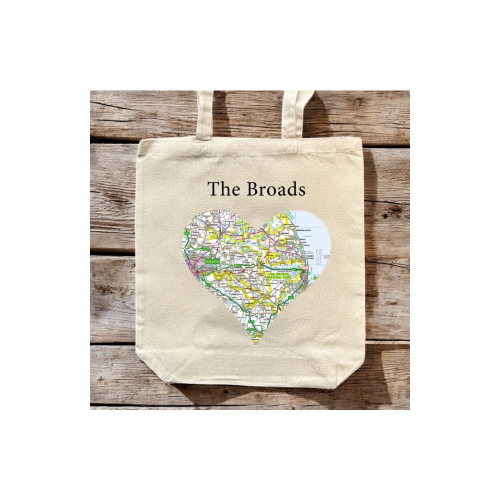 The Sugar Shed OS Map Premium Canvas Tote Bag - The Broads