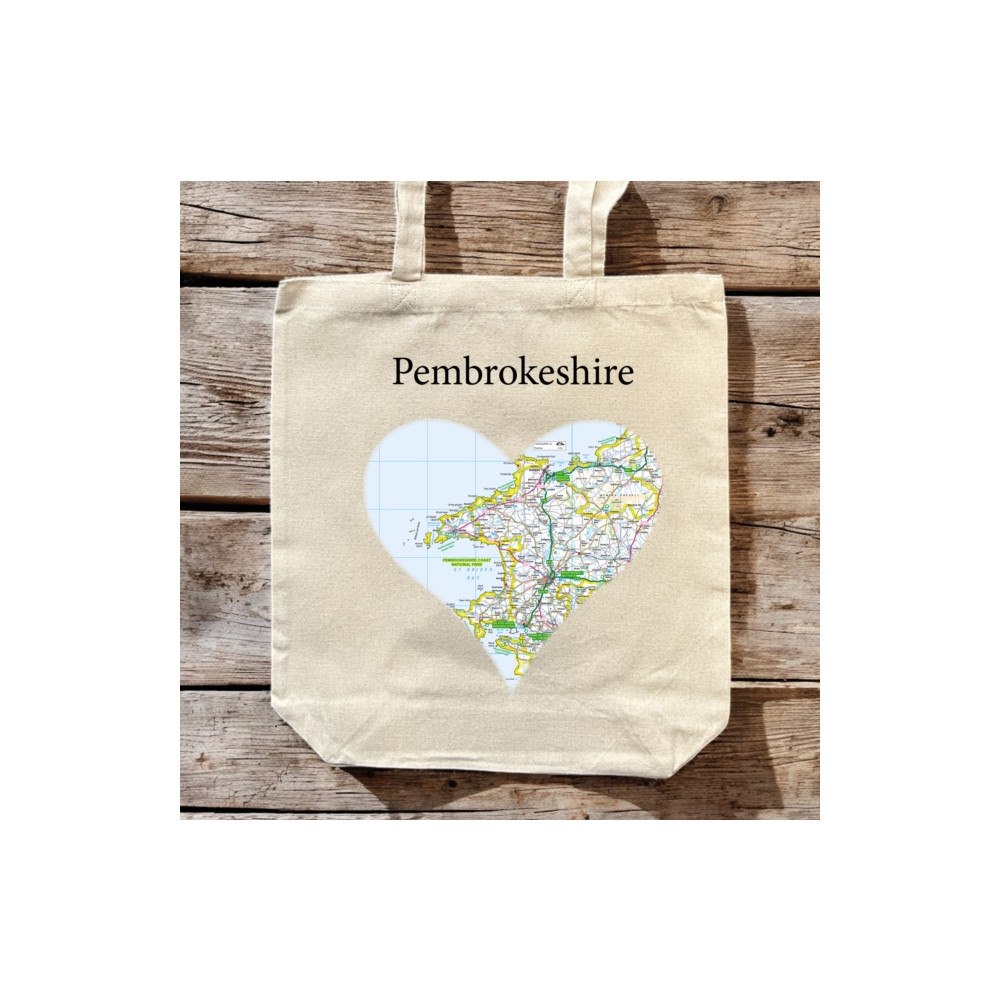 The Sugar Shed OS Map Premium Canvas Tote Bag - Pembrokeshire Coast National Park