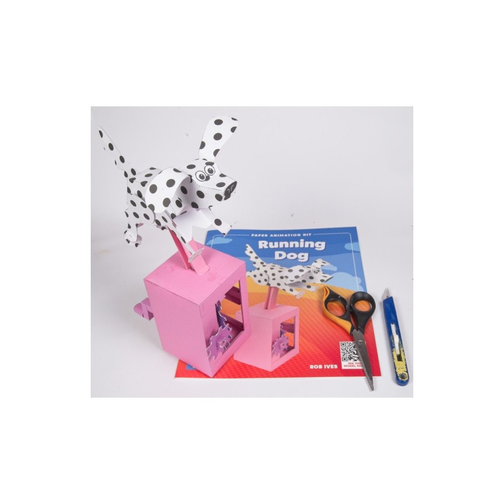 GO ON MAKE ME Running Dog -Rob Ives Paper Animation Kit