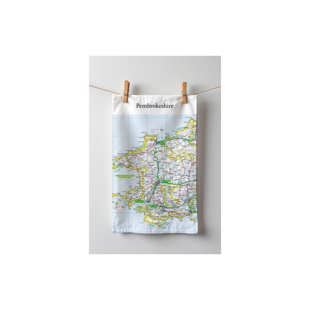 The Sugar Shed OS Map Tea-towel - Pembrokeshire Coast National Park