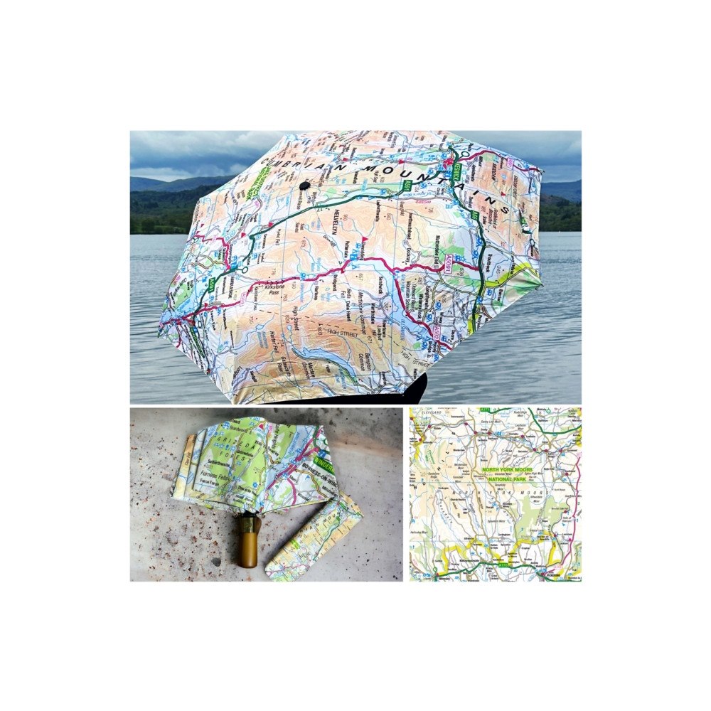 The Sugar Shed OS Map Premium Umbrella - North York Moors National Park