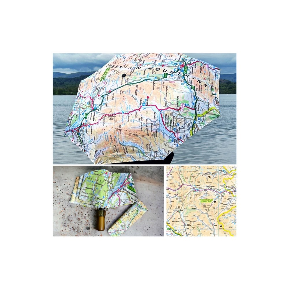 The Sugar Shed OS Map Premium Umbrella - Yorkshire Dales National Park