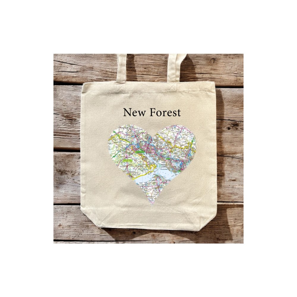 The Sugar Shed OS Map Premium Canvas Tote Bag - New Forest National Park