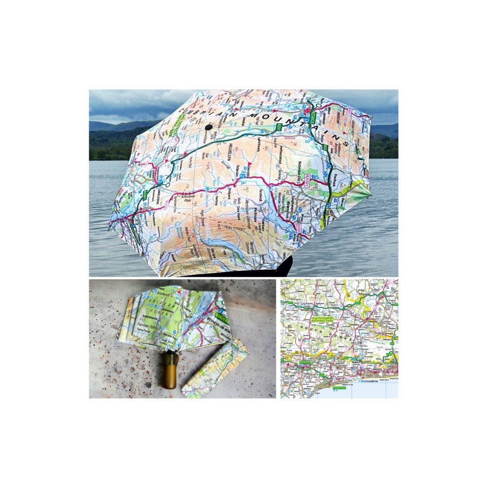 The Sugar Shed OS Map Premium Umbrella - South Downs National Park