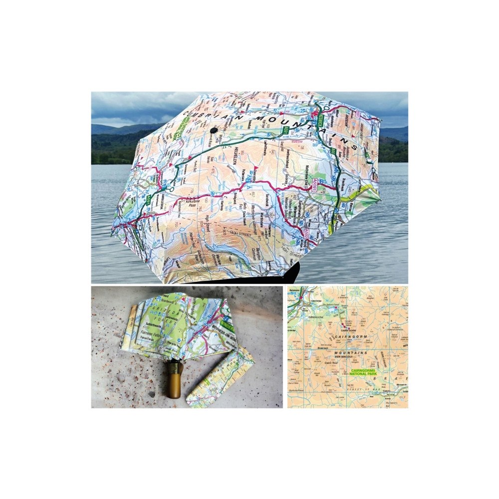 The Sugar Shed OS Map Premium Umbrella - Cairngorms National Park