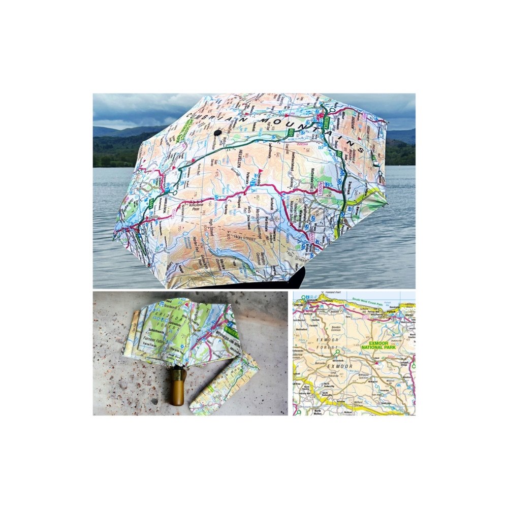 The Sugar Shed OS Map Premium Umbrella - Exmoor National Park