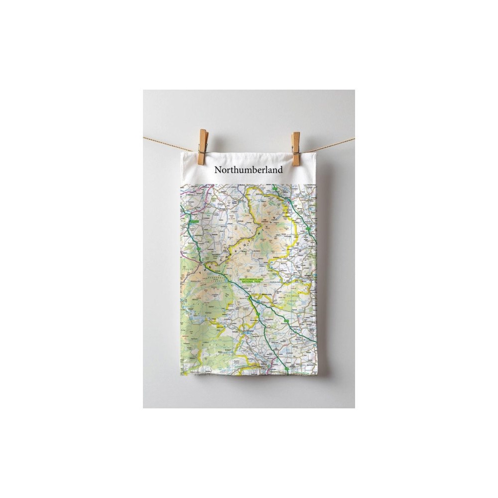 The Sugar Shed OS Map Tea-towel - Northumberland National Park
