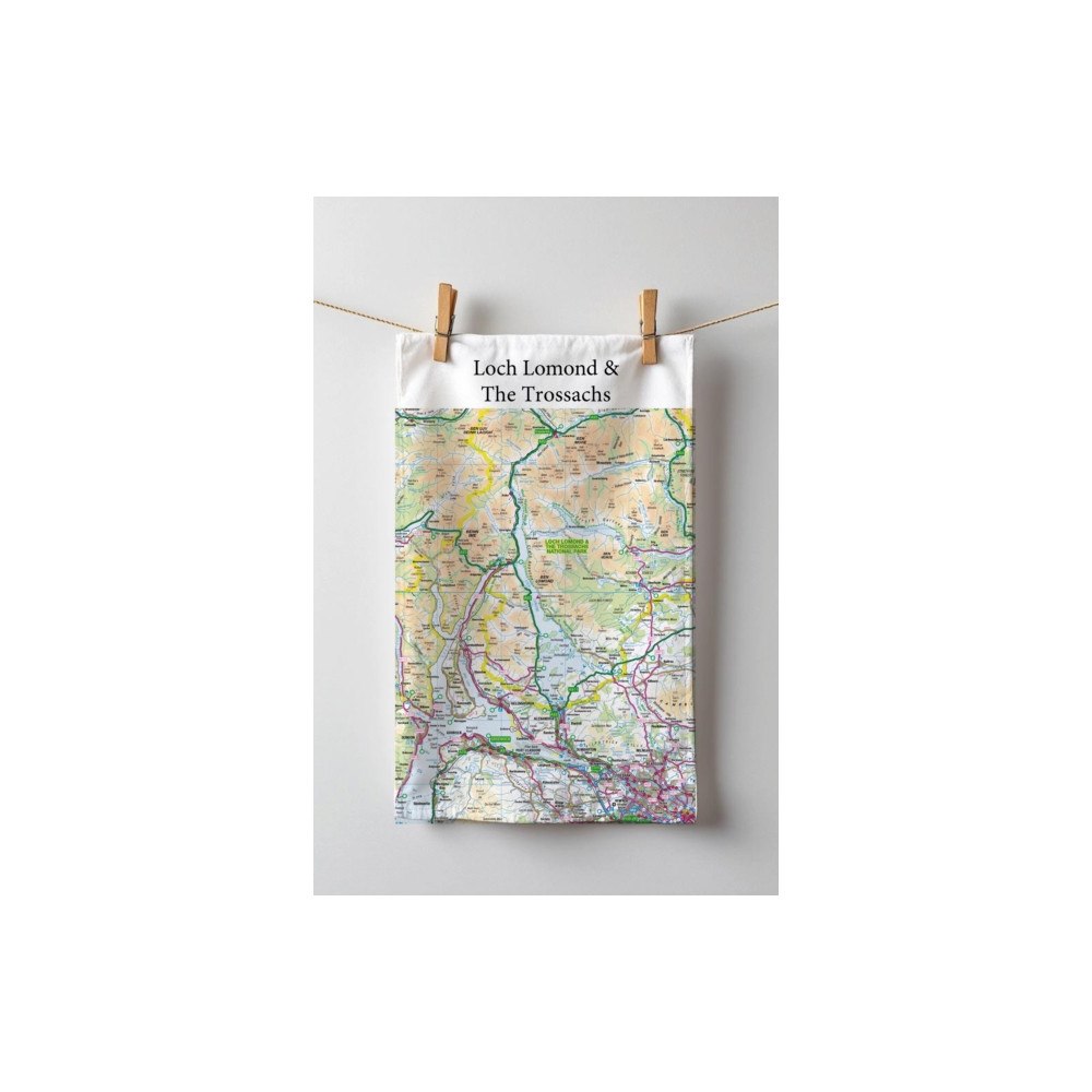 The Sugar Shed OS Map Tea-towel - Loch Lomond and The Trossachs National Park