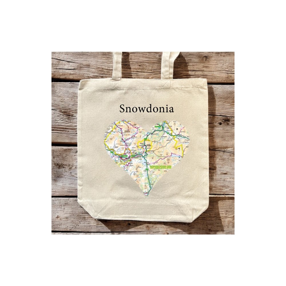 The Sugar Shed OS Map Premium Canvas Tote Bag - Snowdonia National Park