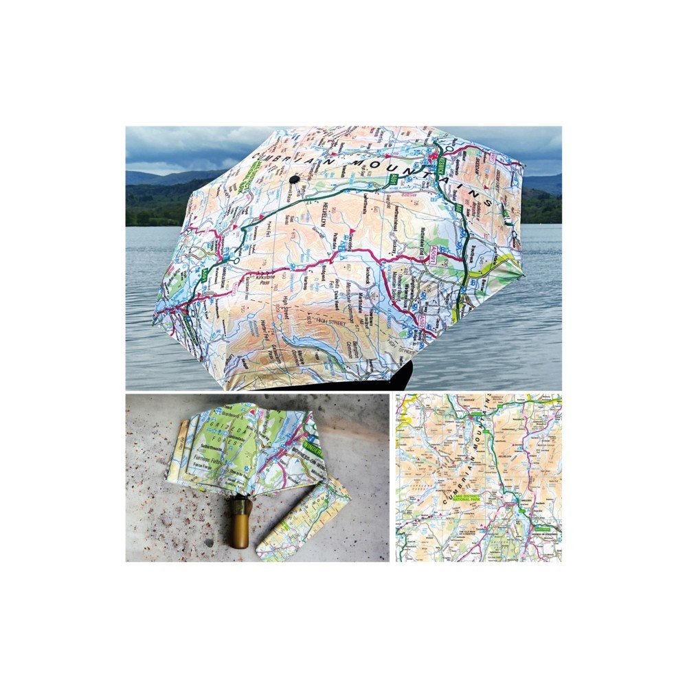 The Sugar Shed OS Map Premium Umbrella - Lake District National Park