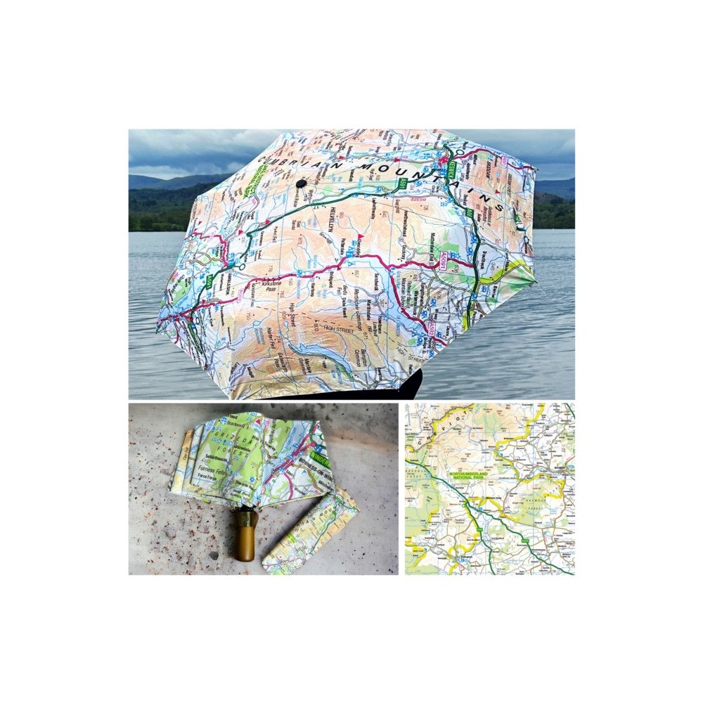 The Sugar Shed OS Map Premium Umbrella - Northumberland National Park