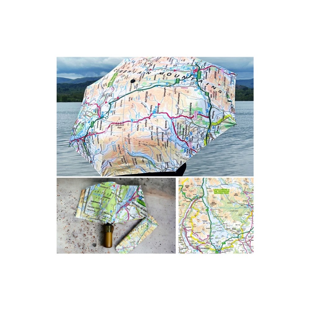 The Sugar Shed OS Map Premium Umbrella - Loch Lomond and The Trossachs National Park