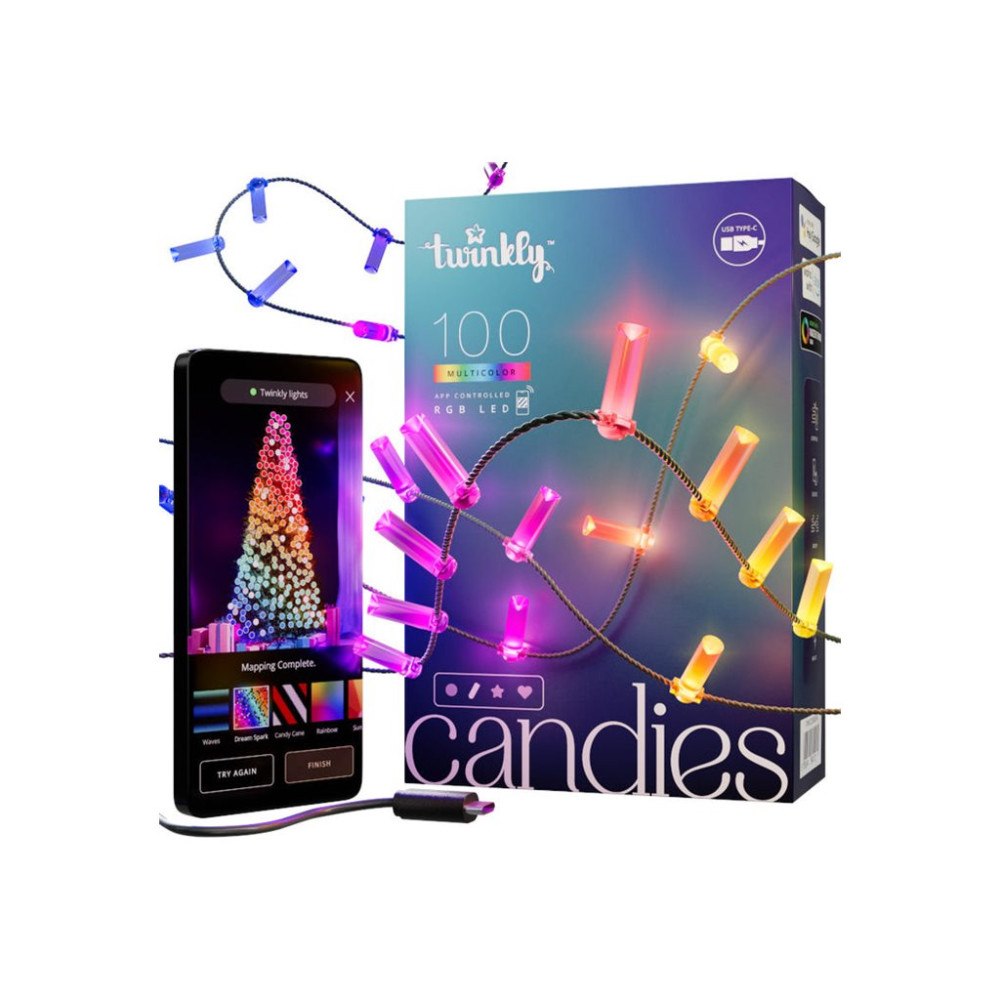 Twinkly Twinkly Candies Candles - stränglampor - LED - 7 W - RGB-lampa - grön