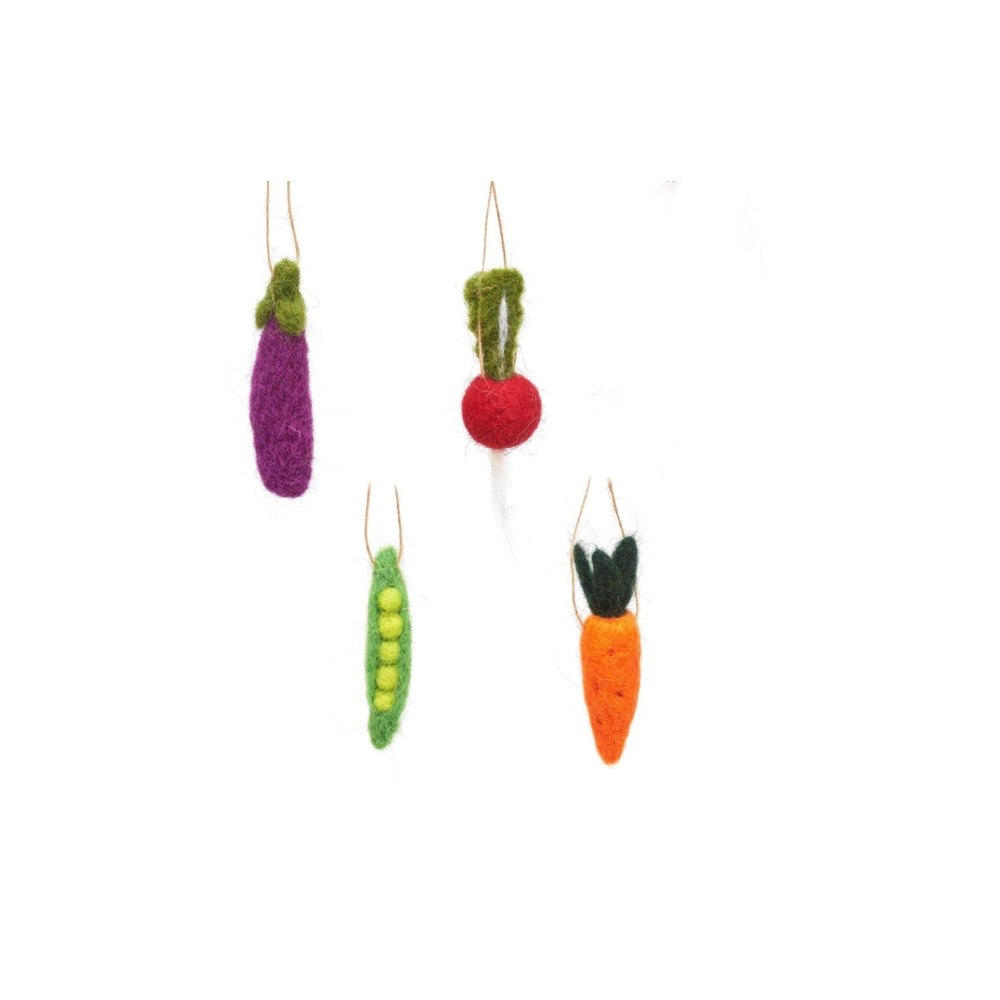 SASS & BELLE Mini Felt Vegetable Decorations - Set of 4
