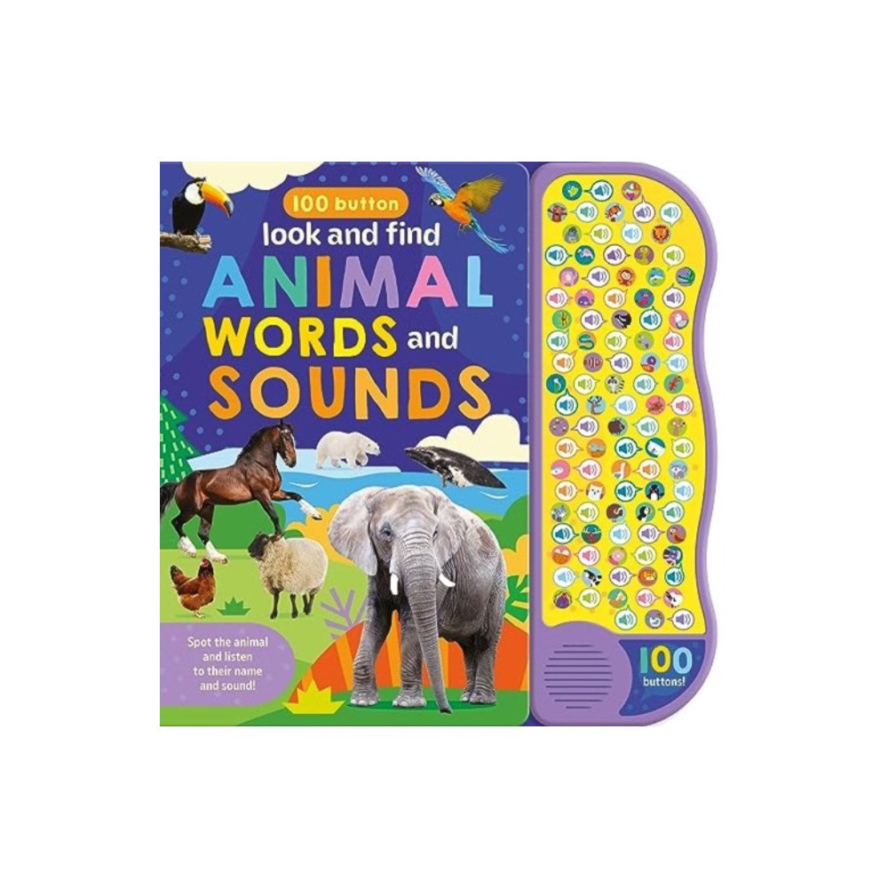 North Parade Publishing 100 Button Look & Find Animal Words & Sounds (häftad, eng)