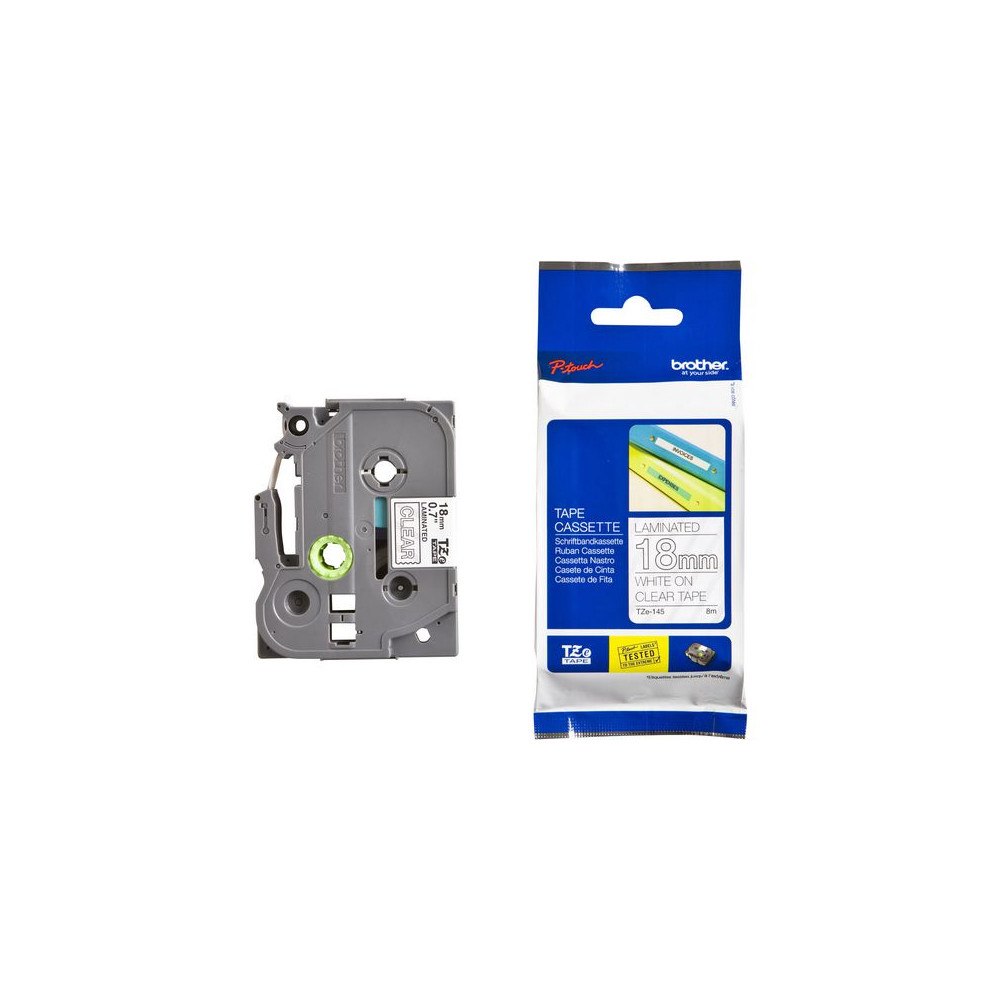 Brother Tape BROTHER TZE145 18mm Vit på Klar