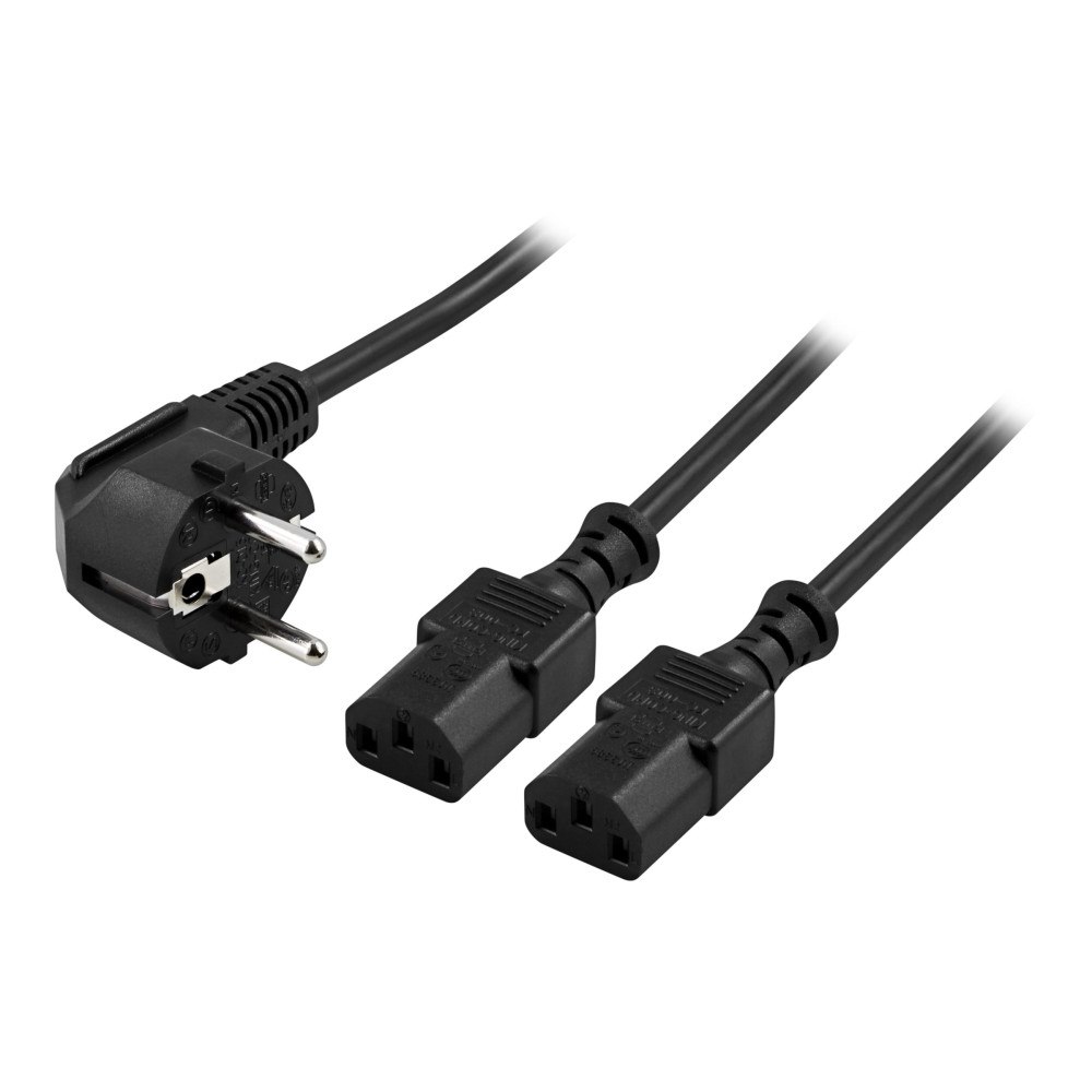 Deltaco DELTACO DEL-109D - strömdelare - power CEE 7/7 till power IEC 60320 C13 - 2 m