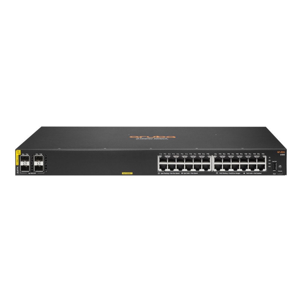 Aruba Networks HPE Aruba 6100 24G Class4 PoE 4SFP+ - switch - 28 portar - Administrerad - rackmonterbar