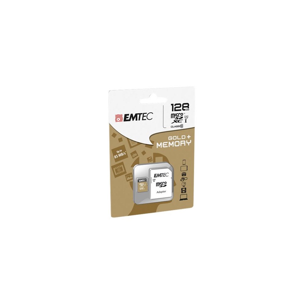 Emtec EMTEC Gold+ - flash-minneskort - 128 GB - microSD