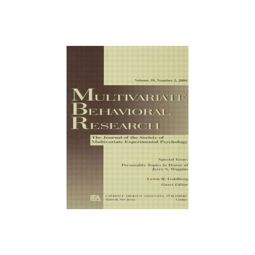 Taylor & francis inc Personality Topics in Honor of Jerry S. Wiggins (häftad, eng)