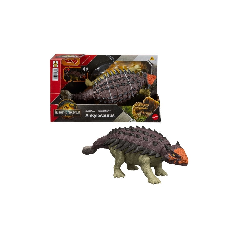 MATTEL Jurassic World WILD ROAR Ankylosaurus, 4 År, Brun, Grön, Pla...