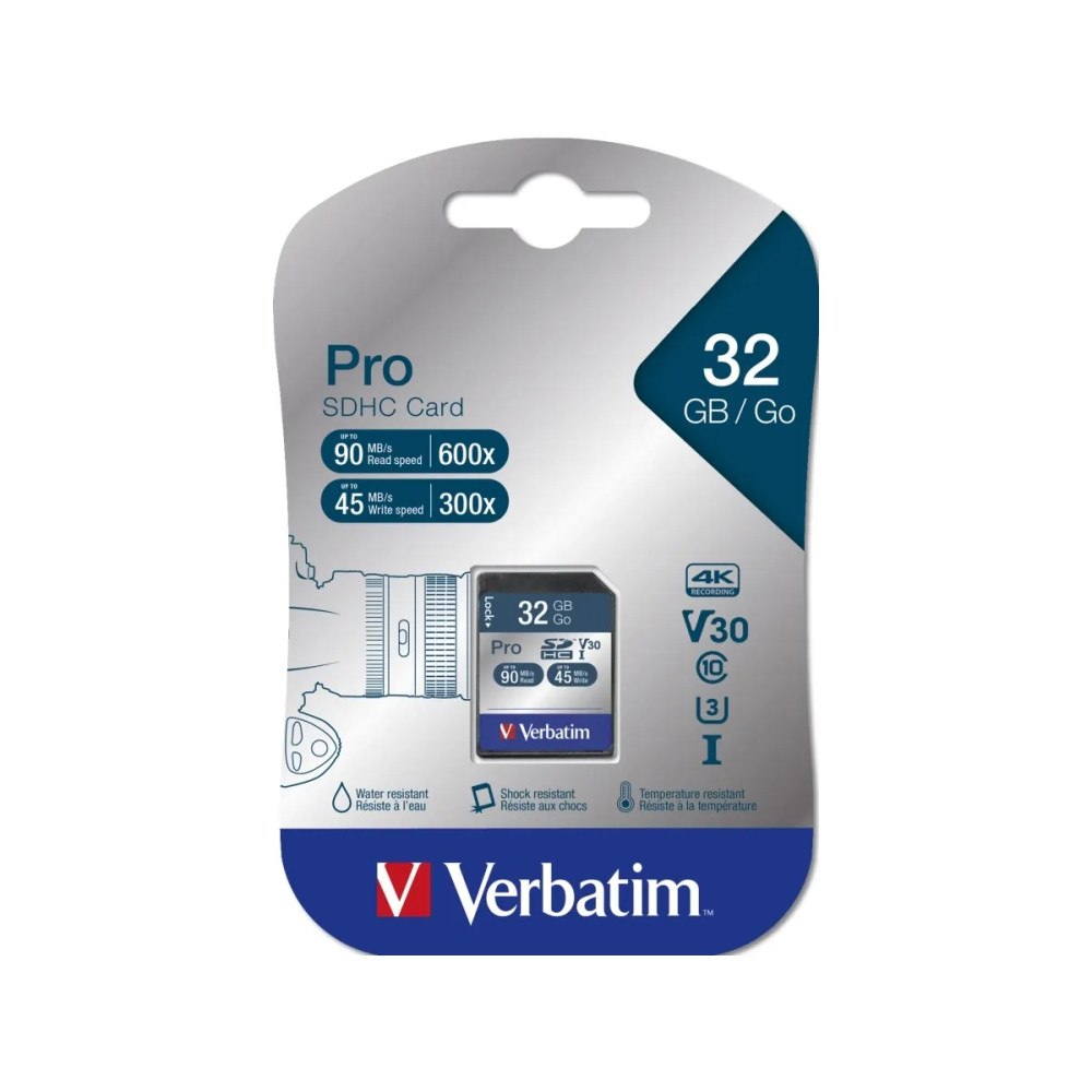 VERBATIM Verbatim PRO - flash-minneskort - 32 GB - SDHC UHS-I