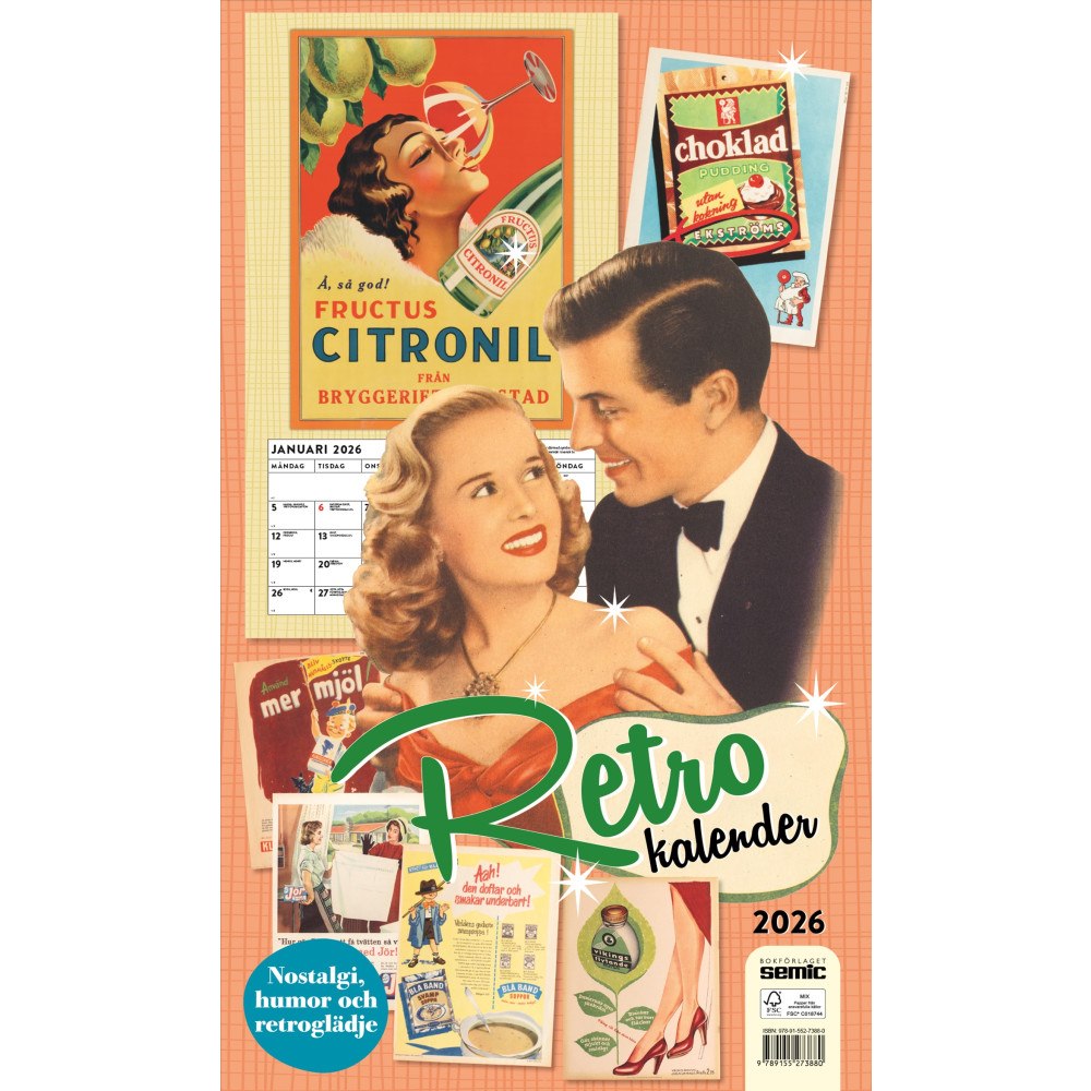 Bokförlaget Semic Retrokalender 2026 (bok, spiral)