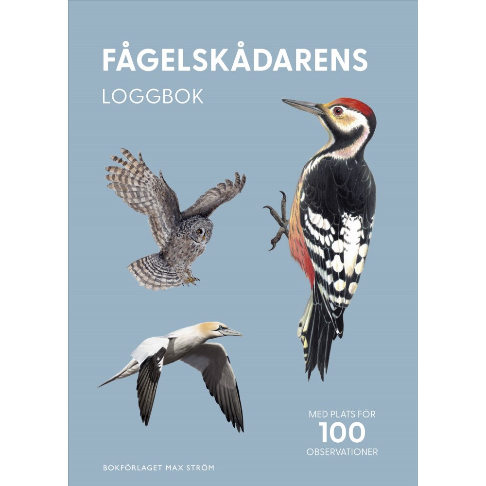 Max Ström Fågelskådarens loggbok (bok, danskt band)