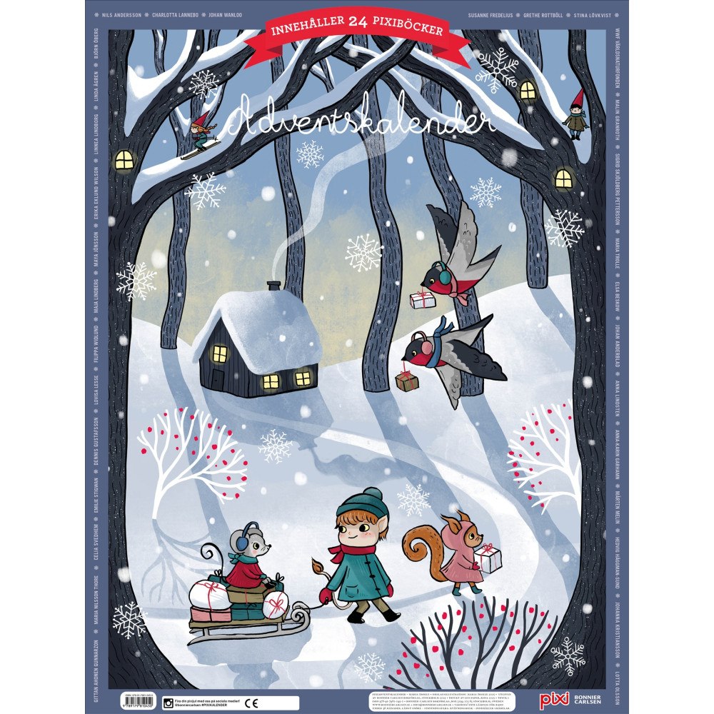 Flera författare Pixi adventskalender 2025 : Med böcker av Maria Trolle, Maria Nilsson Thore, Johan Anderblad, Filippa Widlund, Mårten Me...