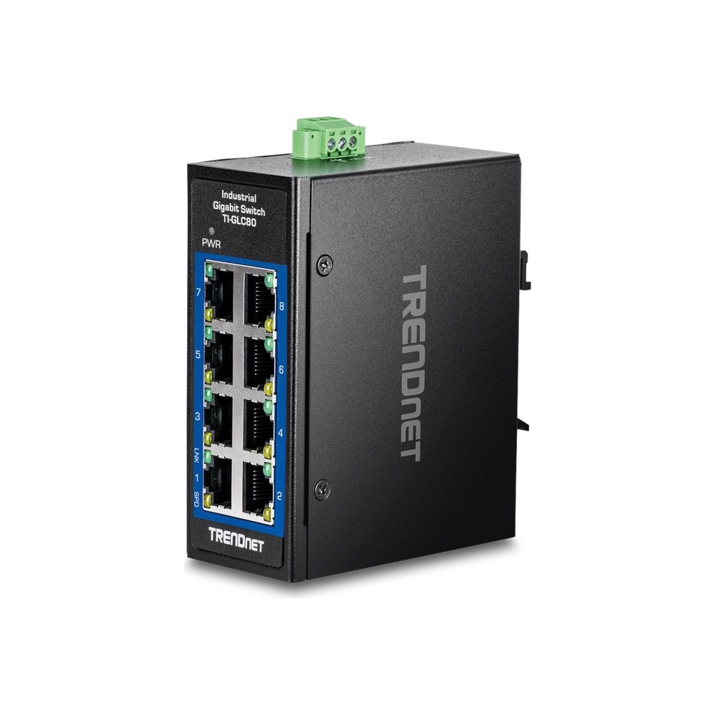 TRENDnet TRENDnet TI-GLC80 - Version V1.xR - switch - industrial, mini - 8 portar - TAA-kompatibel
