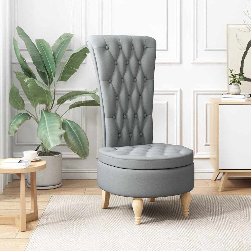 vidaXL Slipperfåtölj Ljusgrå 56,5 x 70 x 110 cm tyg