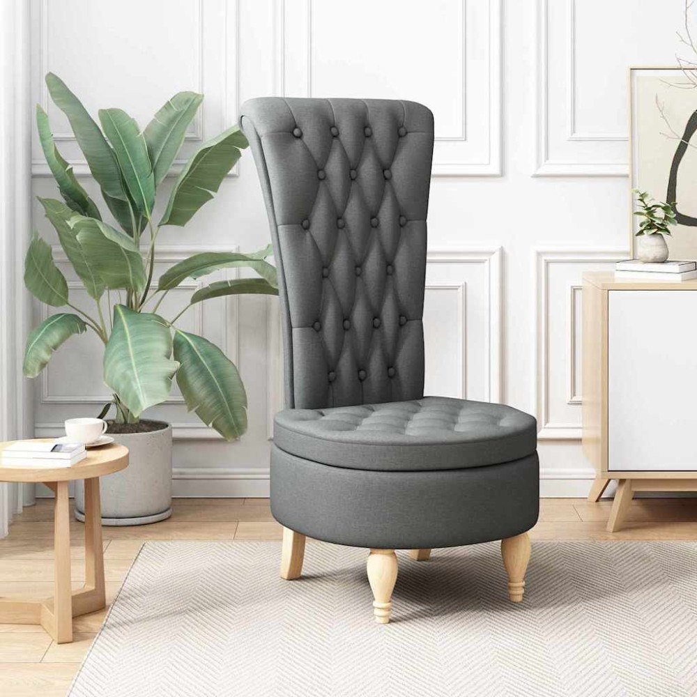 vidaXL Slipperfåtölj Mörkgrå 56,5 x 70 x 110 cm tyg