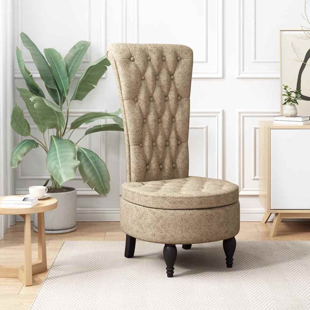 vidaXL Slipperfåtölj Ljusgrå 56,5 x 70 x 110 cm Faux Mockaläder