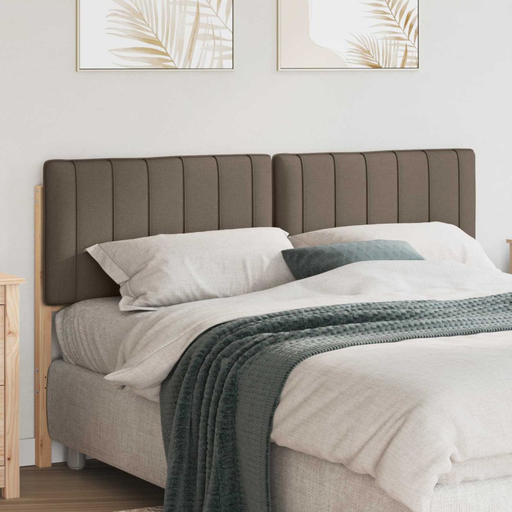 vidaXL Klädd sänggavel Brun och Taupe 160 cm Massiv furu