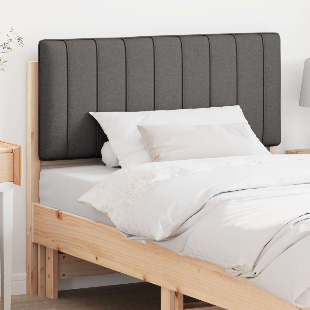 vidaXL Klädd sänggavel Brun och Mörkgrå 100 cm Massiv furu