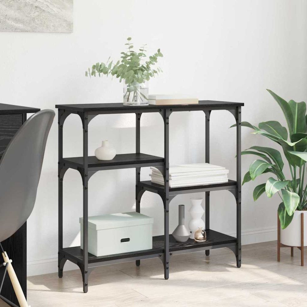 vidaXL med hylla med lagring Svart ek 80 x 29 x 75 cm Konstruerat trä