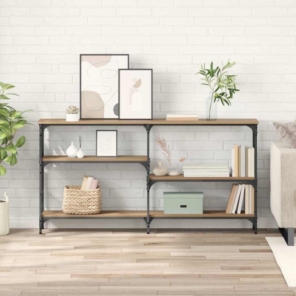 vidaXL Konsolbord Artisan Ek 150 x 29 x 76,5 cm Konstruerat trä