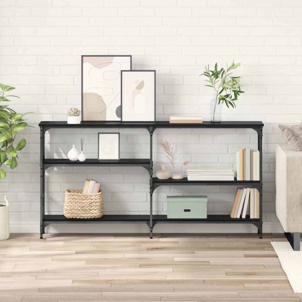 vidaXL Konsolbord Svart ek 150 x 29 x 76.5 cm Konstruerat trä