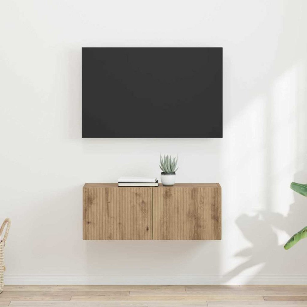 vidaXL TV Vägghylla 2 pcs Artisan Ek 60 x 31 x 29.5 cm Konstruerat trä