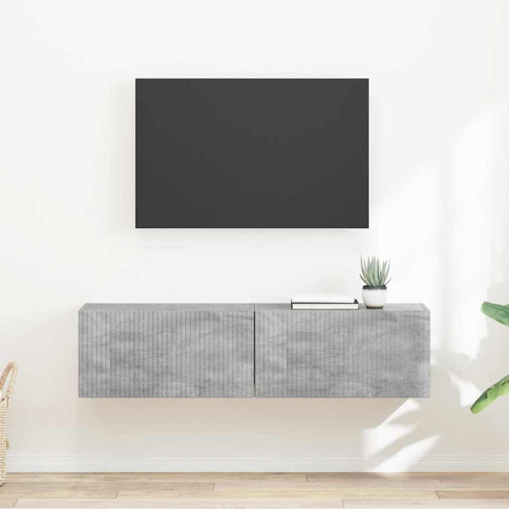 vidaXL TV Vägghylla 2 pcs Betong 60 x 31 x 29.5 cm Konstruerat trä