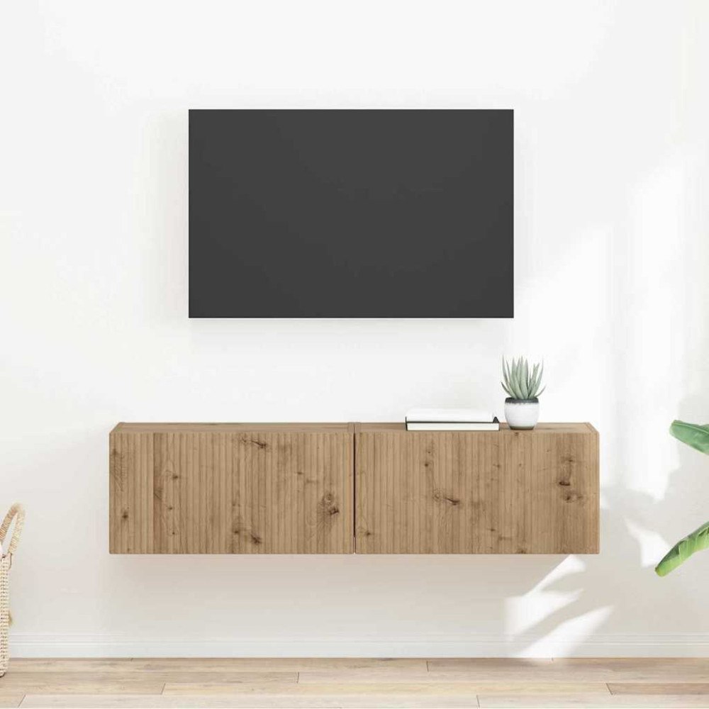 vidaXL TV Vägghylla 2 pcs Artisan Ek 60 x 31 x 29.5 cm Konstruerat trä