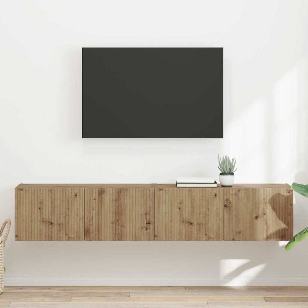 vidaXL TV Vägghylla 2 pcs Artisan Ek 60 x 31 x 29.5 cm Konstruerat trä