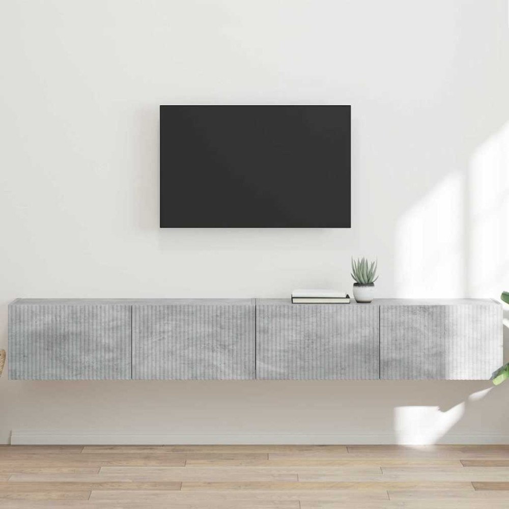vidaXL TV Vägghylla 2 pcs Betong 60 x 31 x 29.5 cm Konstruerat trä