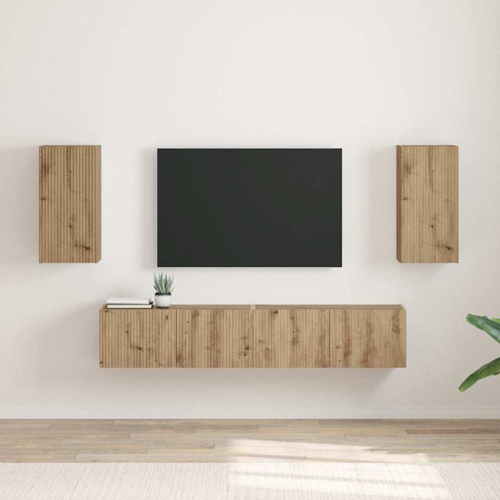 vidaXL TV Vägghylla 2 pcs Artisan Ek 30 x 31 x 60 cm Konstruerat trä
