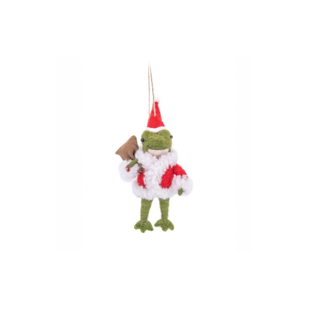 SASS & BELLE Santa Frog Felt Decoration