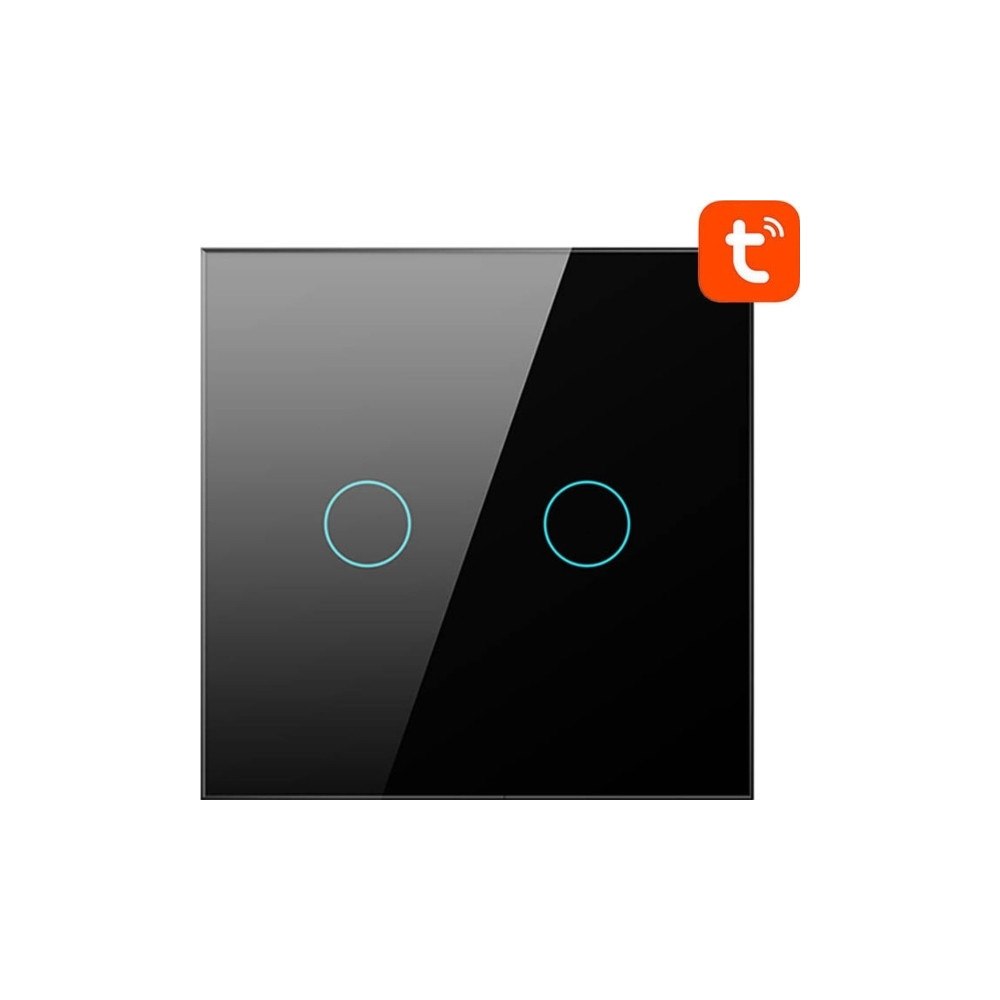 Avatto Avatto TS02-EU-B2 WiFi touch ljusströmbrytare dual TUYA (sva...