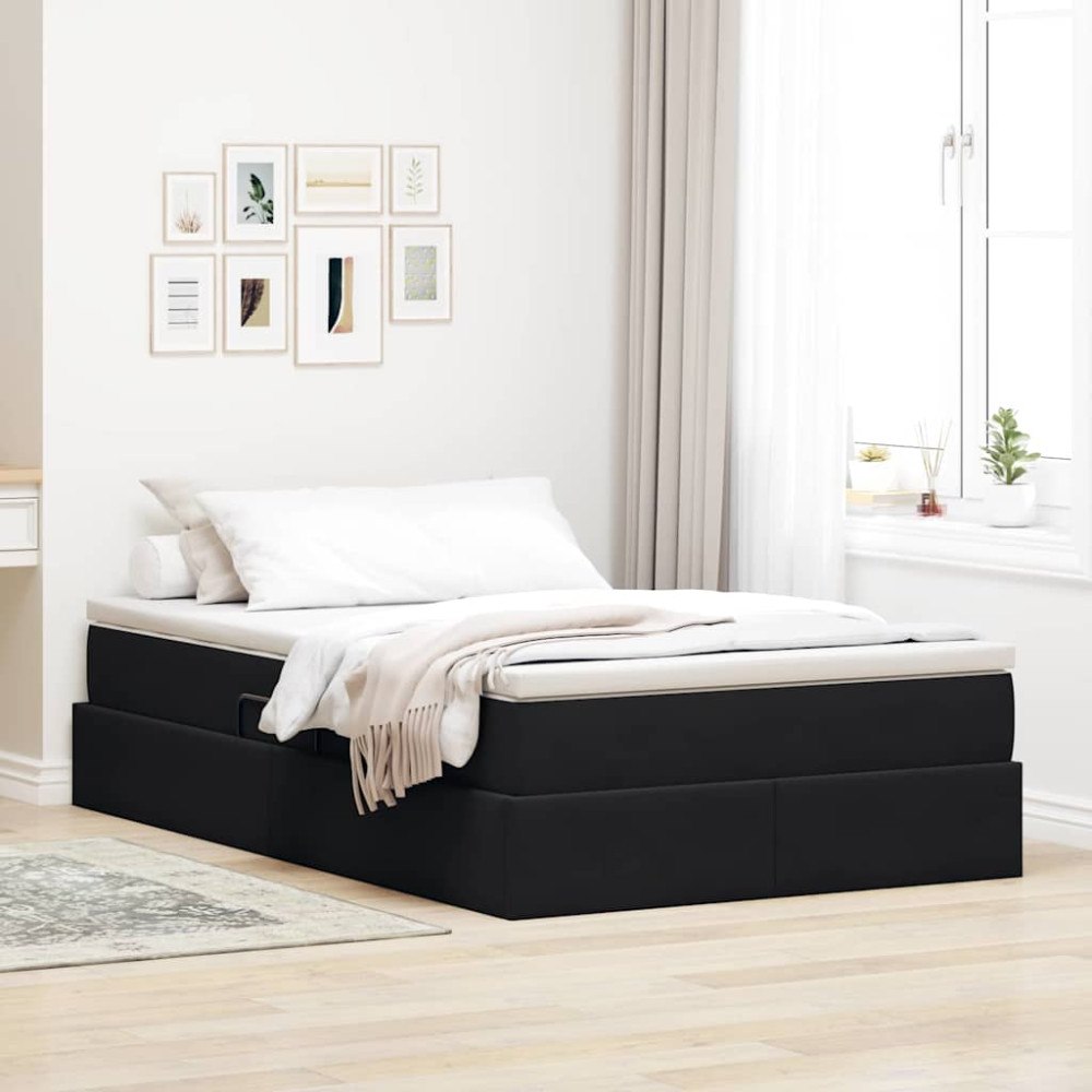 vidaXL Förvaringssäng med madrass Svart 120 x 200 cm Sammet