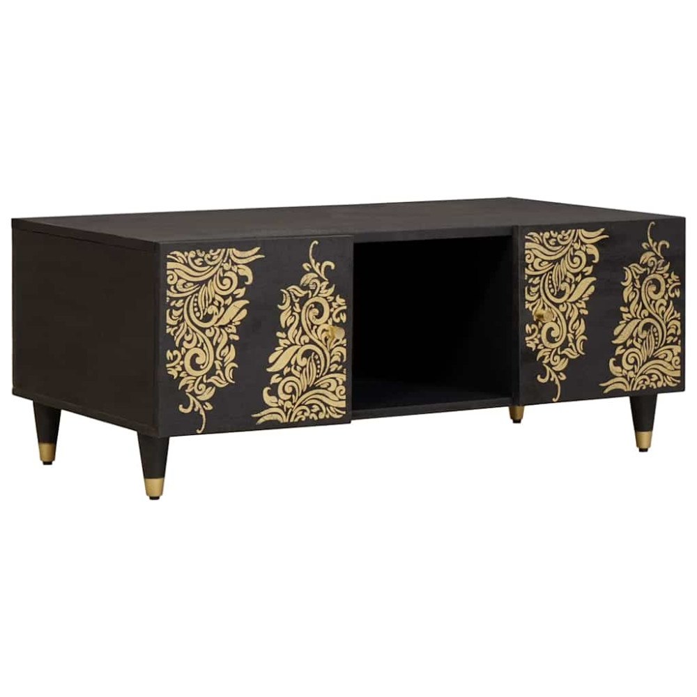 vidaXL Kaffeebord Svart 100 x 54 x 40 cm Massivt mangoträ