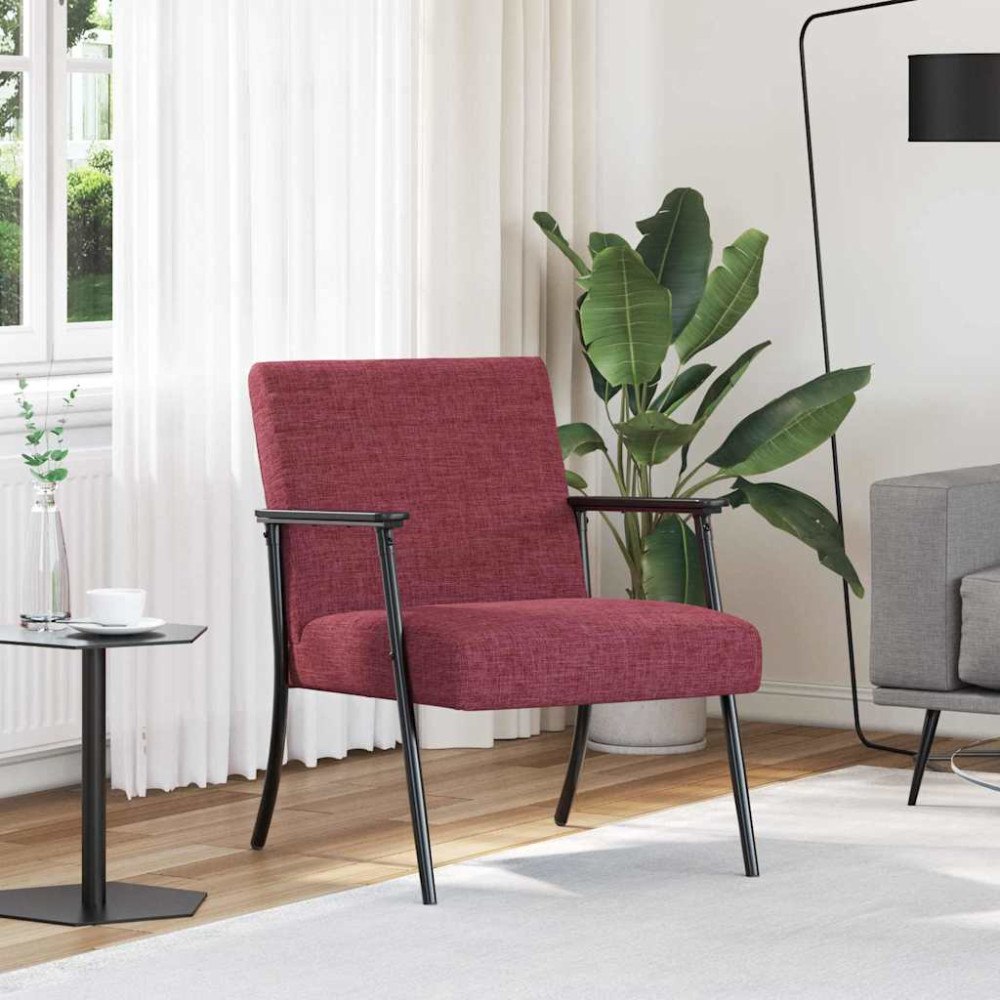 vidaXL fåtölj Vinröd 59 x 75 x 78 cm tyg